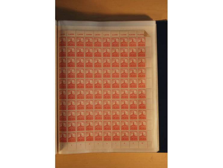1945/48, Bogensammlung mit u.a. Mi.-Nr. 29-40y, 37za und 39za, Bogensignatur Kramp BPP, und 206wbx, jeder Wert sign. Paul BPP