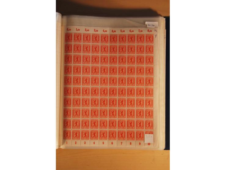1945/48, Bogensammlung mit u.a. Mi.-Nr. 29-40y, 37za und 39za, Bogensignatur Kramp BPP, und 206wbx, jeder Wert sign. Paul BPP