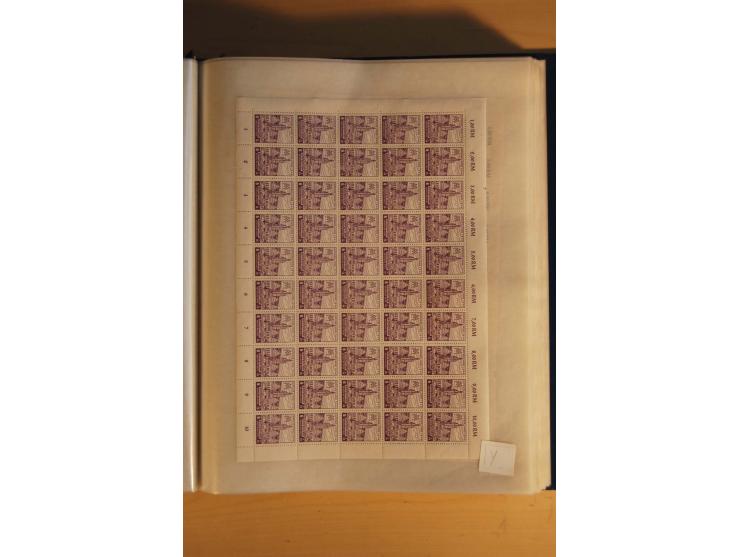 1945/48, Bogensammlung mit u.a. Mi.-Nr. 29-40y, 37za und 39za, Bogensignatur Kramp BPP, und 206wbx, jeder Wert sign. Paul BPP
