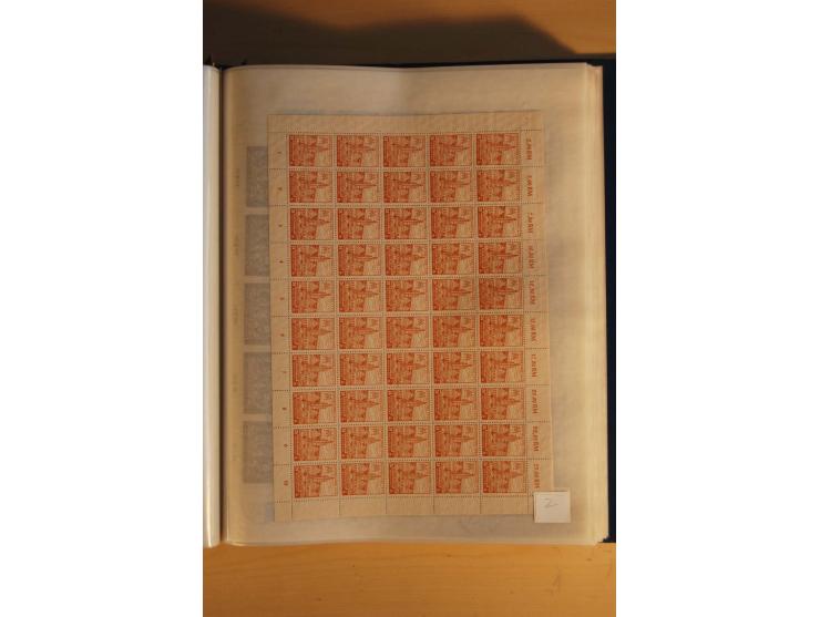 1945/48, Bogensammlung mit u.a. Mi.-Nr. 29-40y, 37za und 39za, Bogensignatur Kramp BPP, und 206wbx, jeder Wert sign. Paul BPP