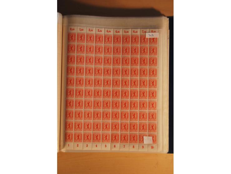 1945/48, Bogensammlung mit u.a. Mi.-Nr. 29-40y, 37za und 39za, Bogensignatur Kramp BPP, und 206wbx, jeder Wert sign. Paul BPP
