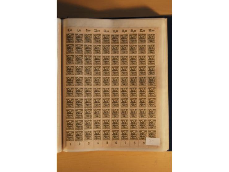1945/48, Bogensammlung mit u.a. Mi.-Nr. 29-40y, 37za und 39za, Bogensignatur Kramp BPP, und 206wbx, jeder Wert sign. Paul BPP