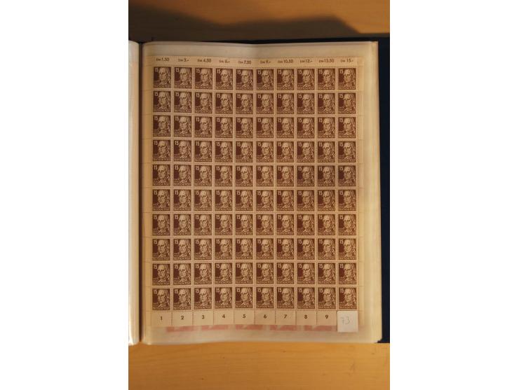 1945/48, Bogensammlung mit u.a. Mi.-Nr. 29-40y, 37za und 39za, Bogensignatur Kramp BPP, und 206wbx, jeder Wert sign. Paul BPP