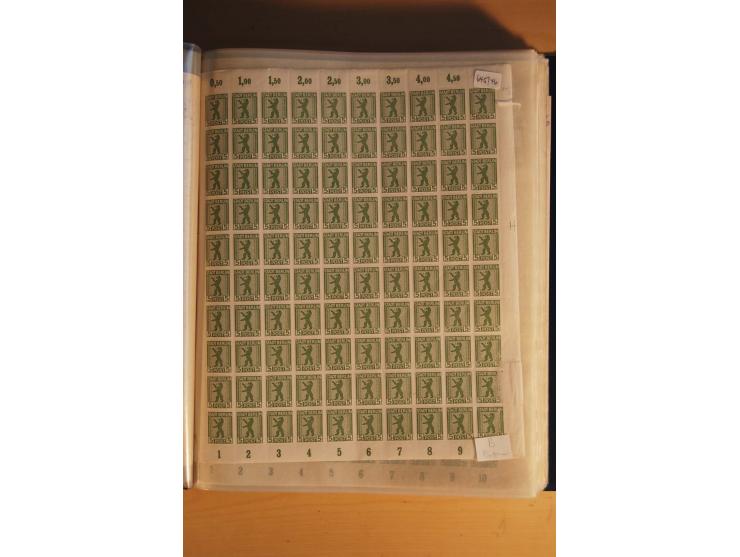 1945/48, Bogensammlung mit u.a. Mi.-Nr. 29-40y, 37za und 39za, Bogensignatur Kramp BPP, und 206wbx, jeder Wert sign. Paul BPP