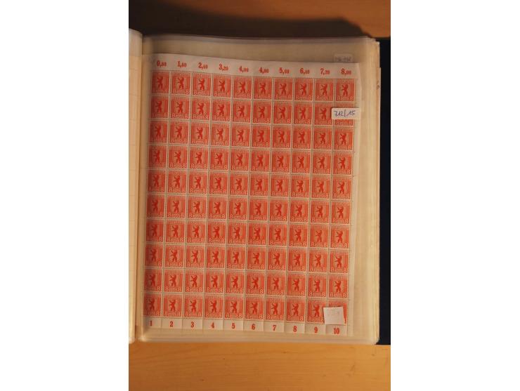 1945/48, Bogensammlung mit u.a. Mi.-Nr. 29-40y, 37za und 39za, Bogensignatur Kramp BPP, und 206wbx, jeder Wert sign. Paul BPP