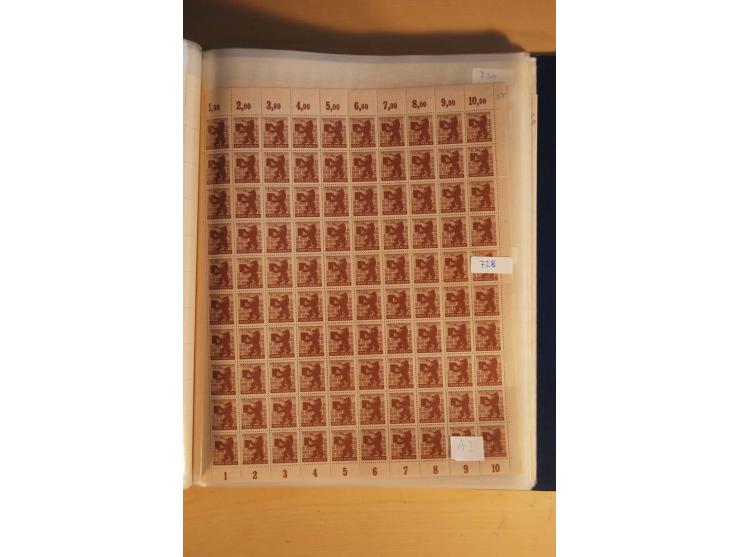 1945/48, Bogensammlung mit u.a. Mi.-Nr. 29-40y, 37za und 39za, Bogensignatur Kramp BPP, und 206wbx, jeder Wert sign. Paul BPP