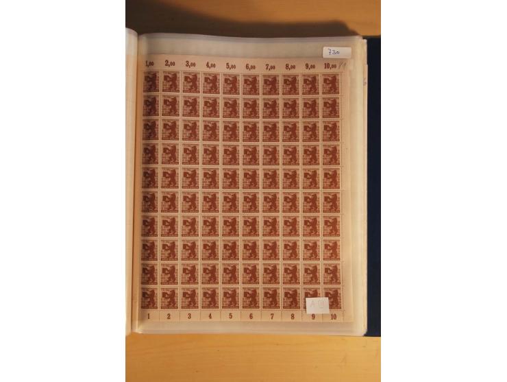 1945/48, Bogensammlung mit u.a. Mi.-Nr. 29-40y, 37za und 39za, Bogensignatur Kramp BPP, und 206wbx, jeder Wert sign. Paul BPP