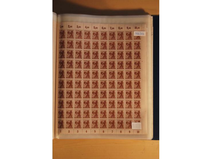 1945/48, Bogensammlung mit u.a. Mi.-Nr. 29-40y, 37za und 39za, Bogensignatur Kramp BPP, und 206wbx, jeder Wert sign. Paul BPP