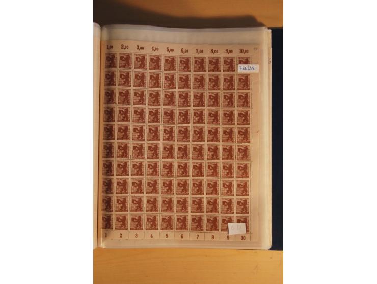 1945/48, Bogensammlung mit u.a. Mi.-Nr. 29-40y, 37za und 39za, Bogensignatur Kramp BPP, und 206wbx, jeder Wert sign. Paul BPP