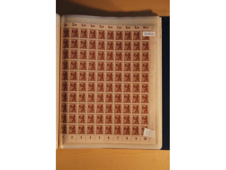 1945/48, Bogensammlung mit u.a. Mi.-Nr. 29-40y, 37za und 39za, Bogensignatur Kramp BPP, und 206wbx, jeder Wert sign. Paul BPP