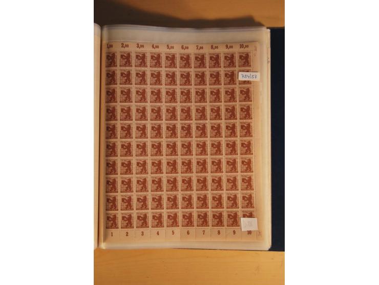 1945/48, Bogensammlung mit u.a. Mi.-Nr. 29-40y, 37za und 39za, Bogensignatur Kramp BPP, und 206wbx, jeder Wert sign. Paul BPP