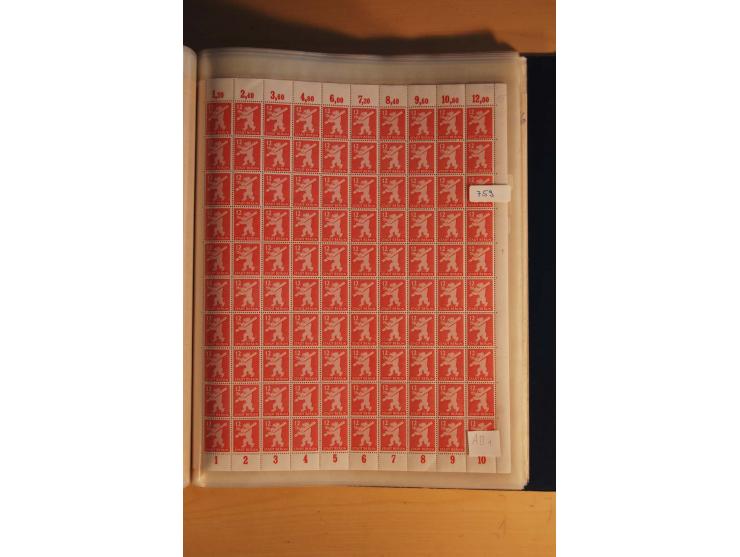 1945/48, Bogensammlung mit u.a. Mi.-Nr. 29-40y, 37za und 39za, Bogensignatur Kramp BPP, und 206wbx, jeder Wert sign. Paul BPP