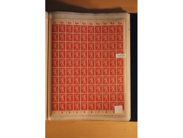1945/48, Bogensammlung mit u.a. Mi.-Nr. 29-40y, 37za und 39za, Bogensignatur Kramp BPP, und 206wbx, jeder Wert sign. Paul BPP