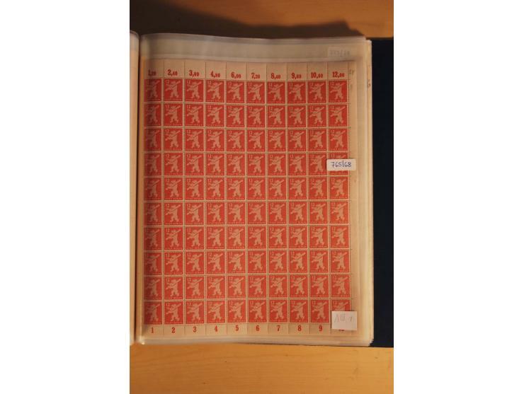 1945/48, Bogensammlung mit u.a. Mi.-Nr. 29-40y, 37za und 39za, Bogensignatur Kramp BPP, und 206wbx, jeder Wert sign. Paul BPP