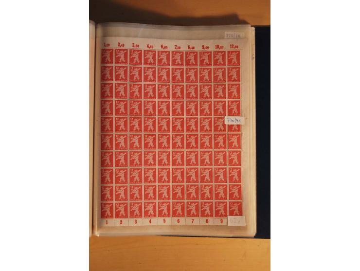1945/48, Bogensammlung mit u.a. Mi.-Nr. 29-40y, 37za und 39za, Bogensignatur Kramp BPP, und 206wbx, jeder Wert sign. Paul BPP