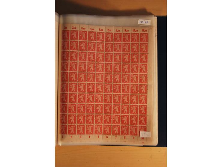 1945/48, Bogensammlung mit u.a. Mi.-Nr. 29-40y, 37za und 39za, Bogensignatur Kramp BPP, und 206wbx, jeder Wert sign. Paul BPP