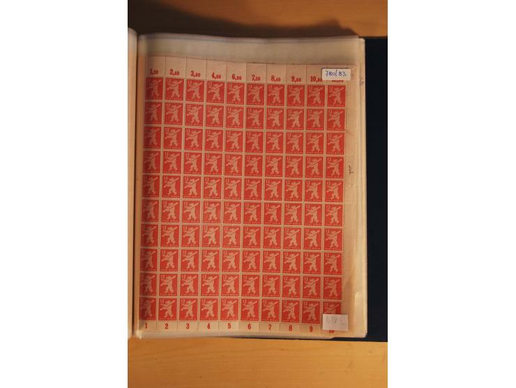 1945/48, Bogensammlung mit u.a. Mi.-Nr. 29-40y, 37za und 39za, Bogensignatur Kramp BPP, und 206wbx, jeder Wert sign. Paul BPP