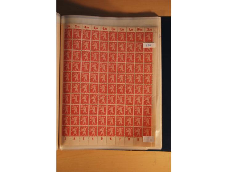 1945/48, Bogensammlung mit u.a. Mi.-Nr. 29-40y, 37za und 39za, Bogensignatur Kramp BPP, und 206wbx, jeder Wert sign. Paul BPP