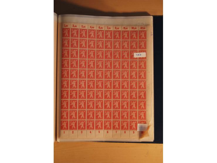1945/48, Bogensammlung mit u.a. Mi.-Nr. 29-40y, 37za und 39za, Bogensignatur Kramp BPP, und 206wbx, jeder Wert sign. Paul BPP