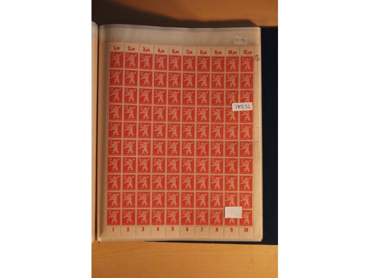 1945/48, Bogensammlung mit u.a. Mi.-Nr. 29-40y, 37za und 39za, Bogensignatur Kramp BPP, und 206wbx, jeder Wert sign. Paul BPP