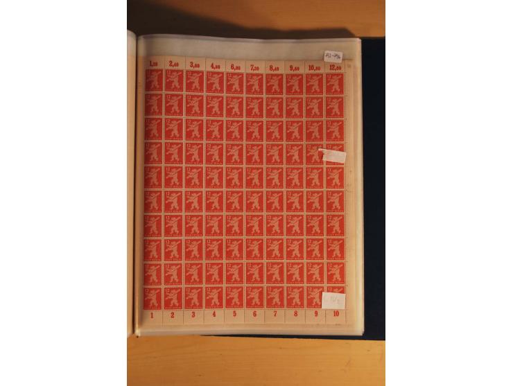 1945/48, Bogensammlung mit u.a. Mi.-Nr. 29-40y, 37za und 39za, Bogensignatur Kramp BPP, und 206wbx, jeder Wert sign. Paul BPP