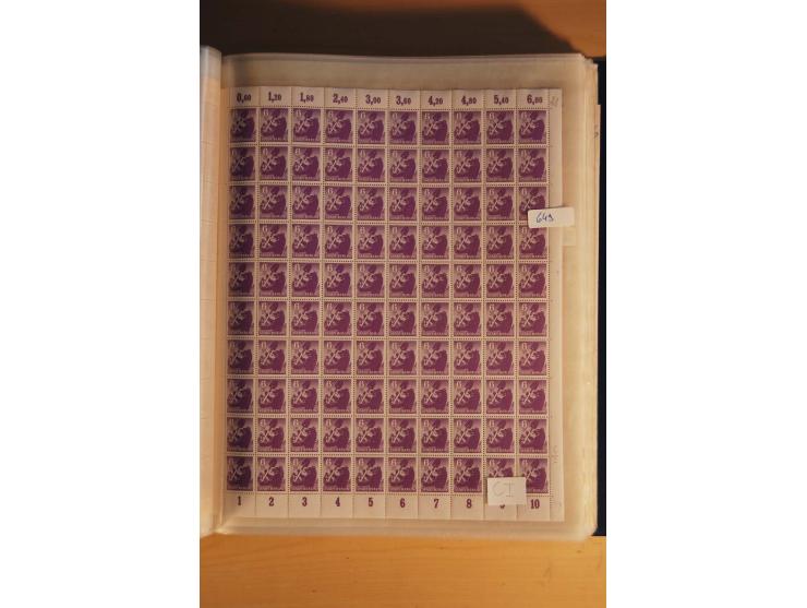 1945/48, Bogensammlung mit u.a. Mi.-Nr. 29-40y, 37za und 39za, Bogensignatur Kramp BPP, und 206wbx, jeder Wert sign. Paul BPP