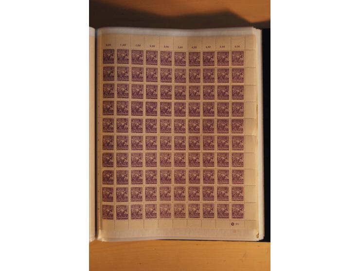 1945/48, Bogensammlung mit u.a. Mi.-Nr. 29-40y, 37za und 39za, Bogensignatur Kramp BPP, und 206wbx, jeder Wert sign. Paul BPP