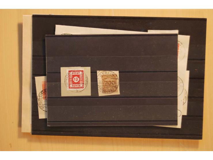 1945/46, postfrische und meist gestempelte kleine Partie, dabei u.a. 2 Großbogen Brückenbau auf dünnem Papier, 8mal Block 4a 