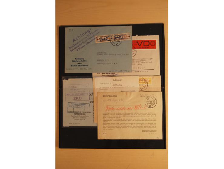 1966/90, ZKD-Kontrollbuch aus 1972 bis 1990 mit einigen frankierten Seiten, dazu ZKD-Ausweis von 1966 und 5 Briefe mit divers