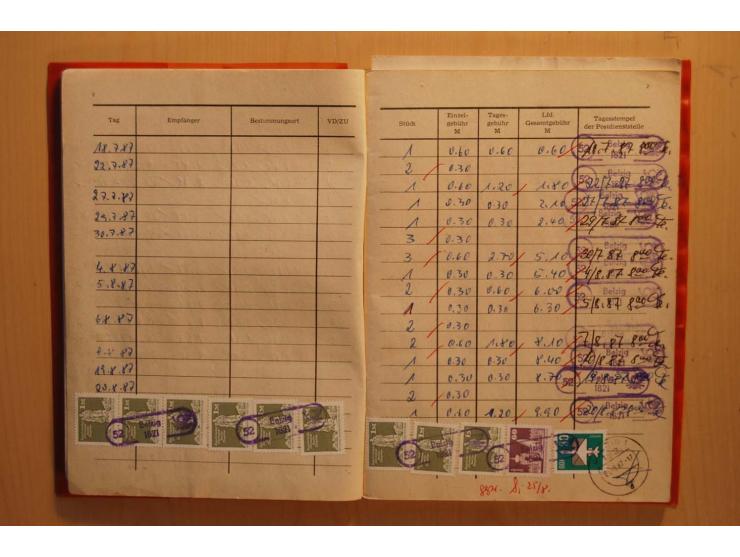 1966/90, ZKD-Kontrollbuch aus 1972 bis 1990 mit einigen frankierten Seiten, dazu ZKD-Ausweis von 1966 und 5 Briefe mit divers