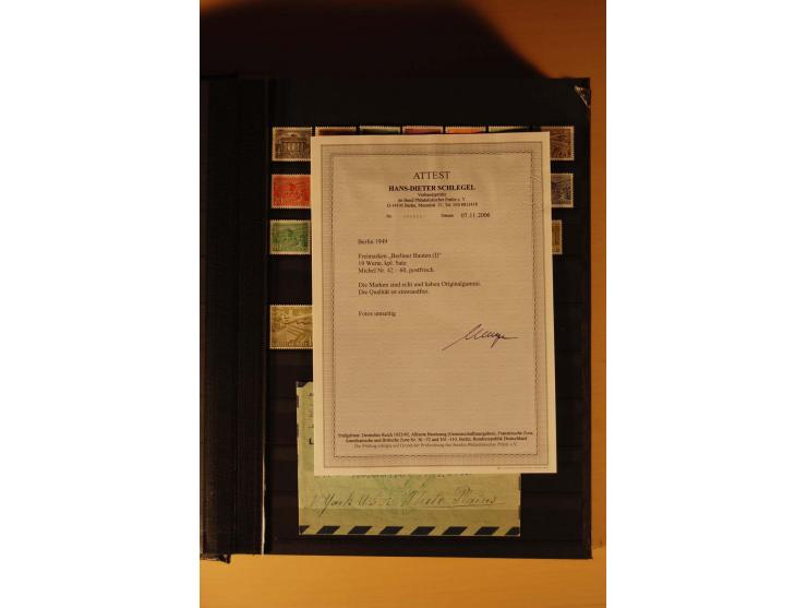 1948/82, kpl. postfrische Sammlung in guter Erhaltung, dabei Schwarz- und Rotaufdruck sowie Goethe, Währungsgeschädigte und B