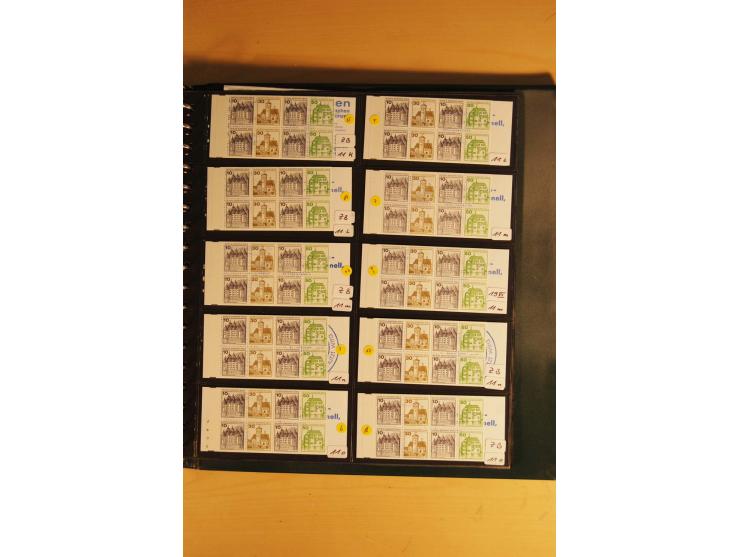 1962/89, Sammlung Markenheftchen mit u.a. MH 8b, reichhaltig die Chromo-Markenheftchen mit vielen Plattenfehlern, Zählbalken;