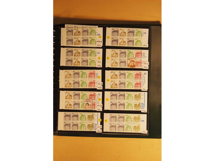 1962/89, Sammlung Markenheftchen mit u.a. MH 8b, reichhaltig die Chromo-Markenheftchen mit vielen Plattenfehlern, Zählbalken;