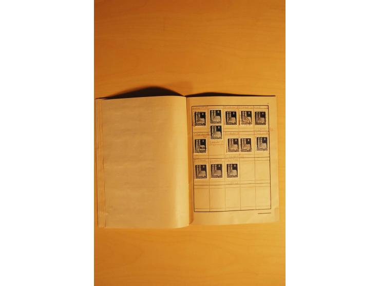1948, Bauten Spezial-Posten mit angefangenen Plattierungen, Retuschen, Zähnungsvarianten etc., dazu Einsteckbuch mit postfris