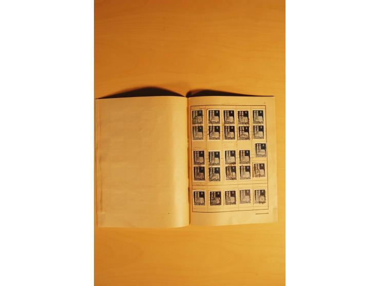 1948, Bauten Spezial-Posten mit angefangenen Plattierungen, Retuschen, Zähnungsvarianten etc., dazu Einsteckbuch mit postfris