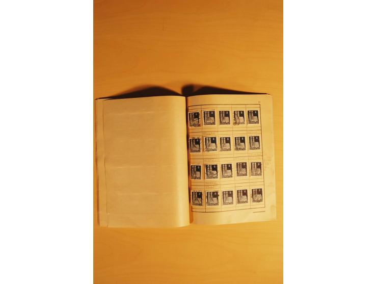1948, Bauten Spezial-Posten mit angefangenen Plattierungen, Retuschen, Zähnungsvarianten etc., dazu Einsteckbuch mit postfris
