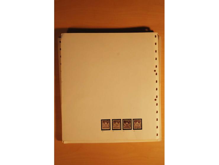 1948, Bauten Spezial-Posten mit angefangenen Plattierungen, Retuschen, Zähnungsvarianten etc., dazu Einsteckbuch mit postfris