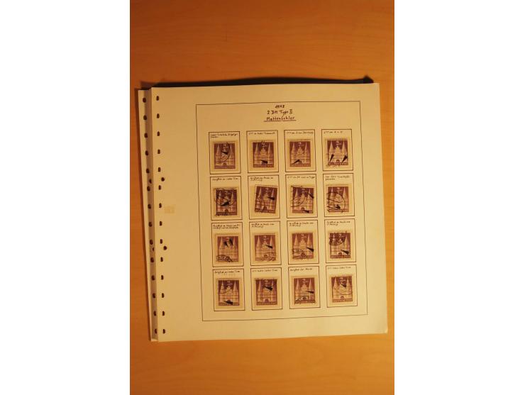 1948, Bauten Spezial-Posten mit angefangenen Plattierungen, Retuschen, Zähnungsvarianten etc., dazu Einsteckbuch mit postfris