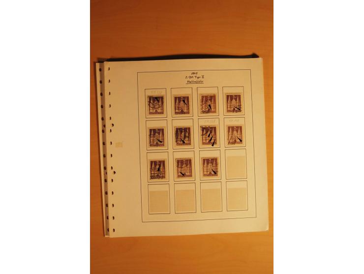 1948, Bauten Spezial-Posten mit angefangenen Plattierungen, Retuschen, Zähnungsvarianten etc., dazu Einsteckbuch mit postfris