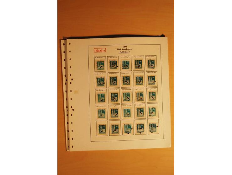 1948, Bauten Spezial-Posten mit angefangenen Plattierungen, Retuschen, Zähnungsvarianten etc., dazu Einsteckbuch mit postfris