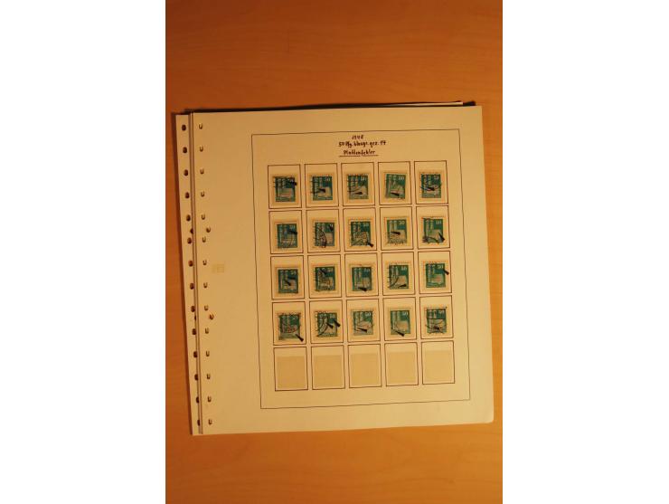 1948, Bauten Spezial-Posten mit angefangenen Plattierungen, Retuschen, Zähnungsvarianten etc., dazu Einsteckbuch mit postfris