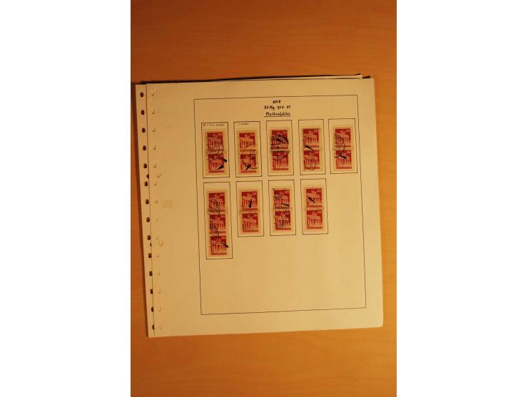 1948, Bauten Spezial-Posten mit angefangenen Plattierungen, Retuschen, Zähnungsvarianten etc., dazu Einsteckbuch mit postfris