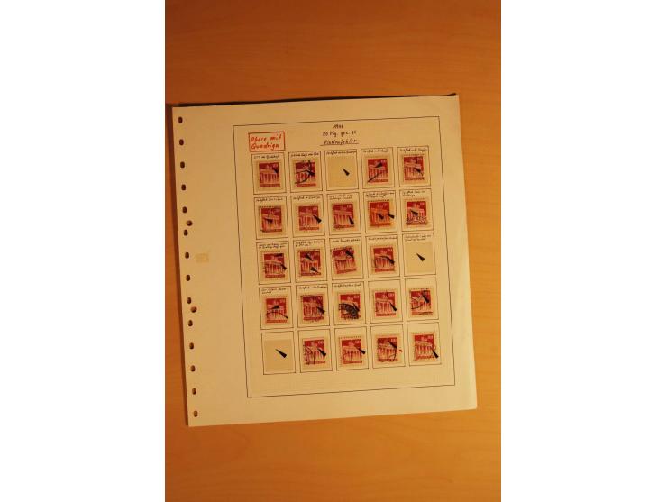 1948, Bauten Spezial-Posten mit angefangenen Plattierungen, Retuschen, Zähnungsvarianten etc., dazu Einsteckbuch mit postfris