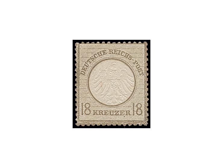  18 Kr. ockerbraun, farbfrisch, sehr gut geprägt und gut gezähnt, mit Plattenfehler "Punkt unter zweitem E in KREUZER", postf