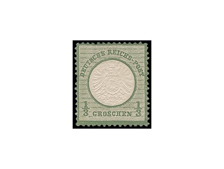  1/3 Gr. dunkelgrün, farbfrisch und sehr gut geprägt, gezähnt und zentriert, postfrisch, sign. Hennies BPP mit Fotoattest