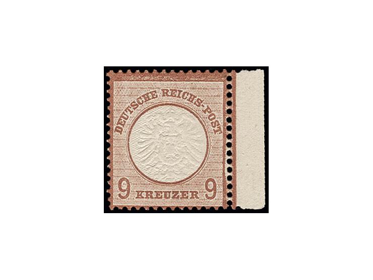 9 Kr. rötlichbraun mit Teil vom rechten Bogenrand, ungebraucht, Pracht, Fotobefund Sommer BPP