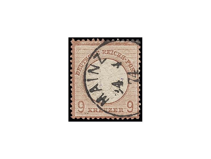 9 Kr. rötlichbraun, deutlich geprägt und farbfrisch mit EKr. "MAINZ 24 4 74", Pracht, Fotobefund Krug BPP (Mi. 550,-)