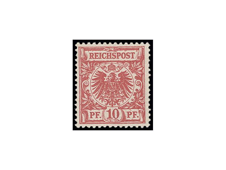 10 Pfg. mittelkarminrot (UV dunkelgelb), postfrisch, Pracht, sign. Petry BPP (Mi. 1.200,-)