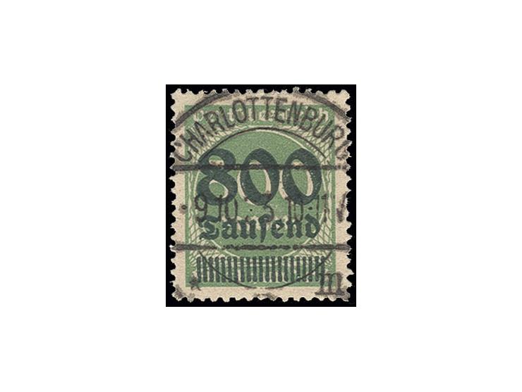 800 Tsd. auf 500 M. mit sauberem Stempel "CHARLOTTENBURG 9.10.23", links 2 Zähne verkürzt, sonst einwandfrei, Fotobefund Wink