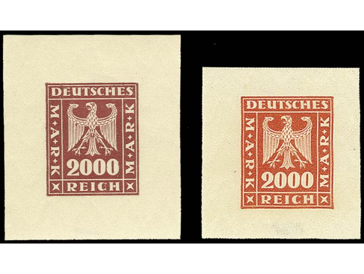 Reichsadler 2000 M., Essay von S. von Weech in rot und rotbraun, ungezähnt mit breiten Rändern auf bayerischem Wasserzeichen-